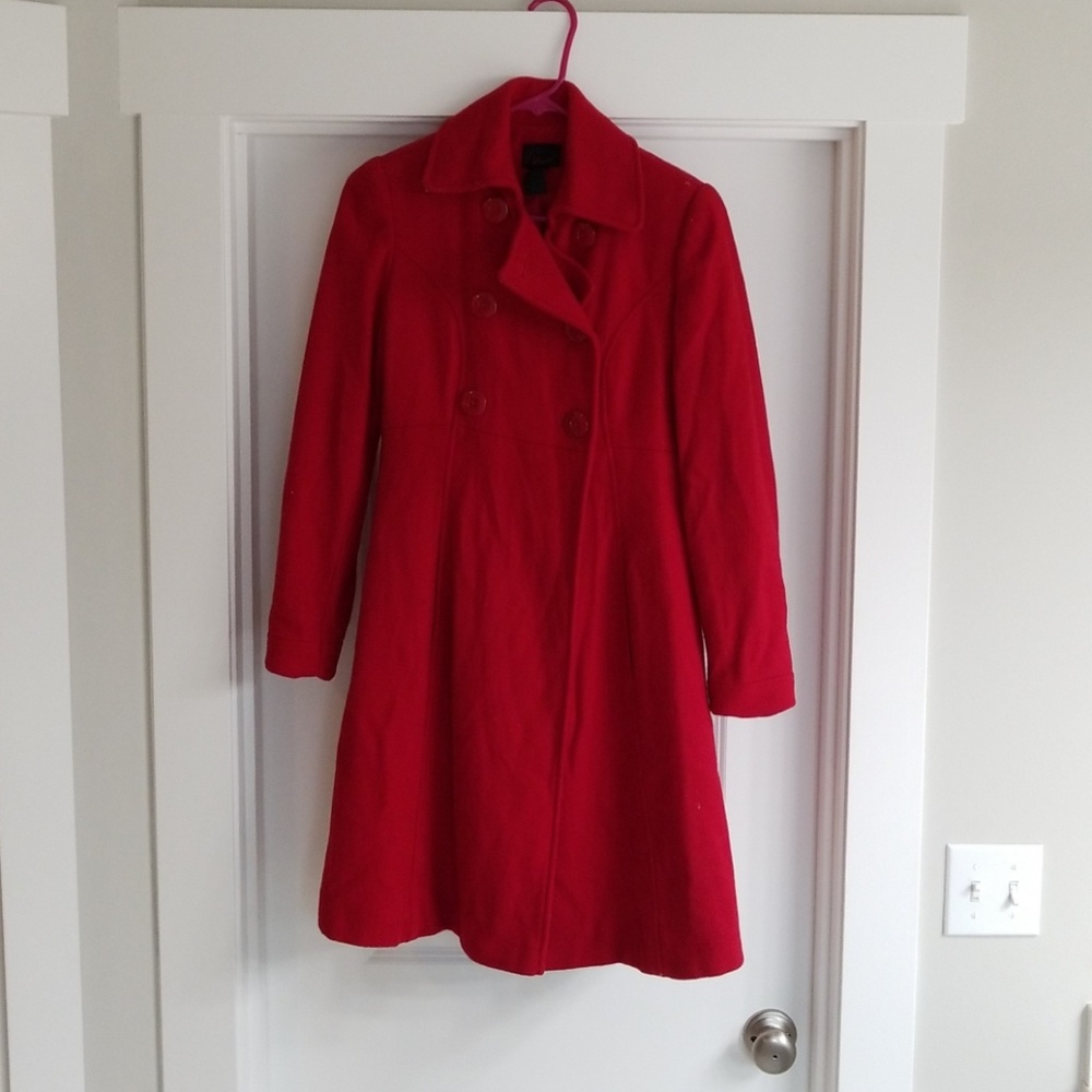 Via Red Pea Coat